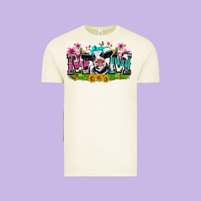 Mom With Cow Vintage Tee Designed By Zillion Design Studio