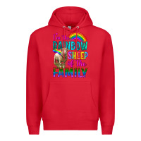 Red I'm The Rainbow Sheep Of The Family Premium Hoodie - BundleAndBundleShop