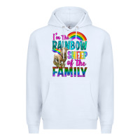 White I'm The Rainbow Sheep Of The Family Premium Hoodie - BundleAndBundleShop