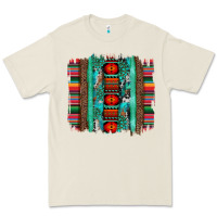 Bone serape aztec leopard and turquoise glitter with gemstone brushstroke Premium Tee - Artiststas