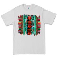 Dove Grey serape aztec leopard and turquoise glitter with gemstone brushstroke Premium Tee - Artiststas