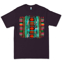 Plum serape aztec leopard and turquoise glitter with gemstone brushstroke Premium Tee - Artiststas
