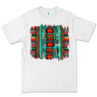 White serape aztec leopard and turquoise glitter with gemstone brushstroke Premium Tee - Artiststas