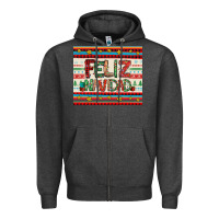 Charcoal Heather feliz navidad spanish christmas Zipper Hoodie - Jasminsmagicworld