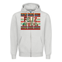 Dove Grey feliz navidad spanish christmas Zipper Hoodie - Jasminsmagicworld