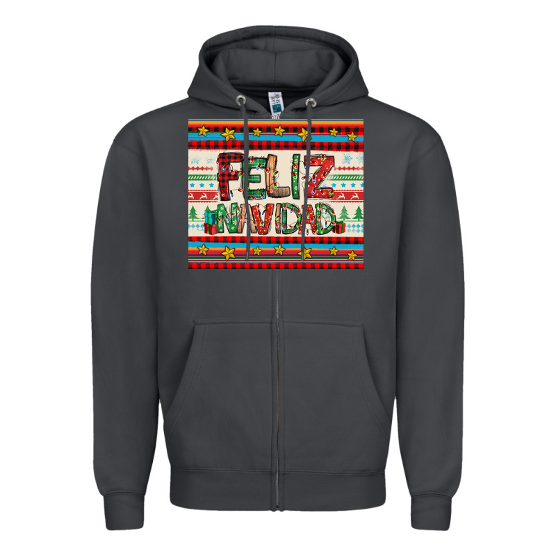Feliz Navidad Spanish Christmas Zipper Hoodie by Jasminsmagicworld | Teevron