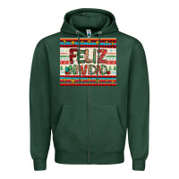 Sports Green feliz navidad spanish christmas Zipper Hoodie - Jasminsmagicworld