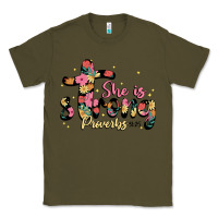 Army Green she is strong proverbs 31 25 Classic Tee - JahusDesignShop