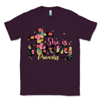 Plum she is strong proverbs 31 25 Classic Tee - JahusDesignShop