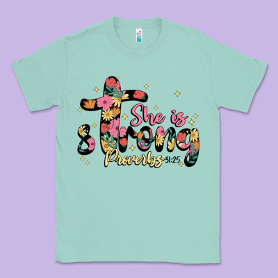 She Is Strong Proverbs 31 25 Classic Tee Designed By Jahusdesignshop