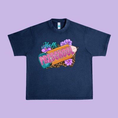 Hello Preschool Urban Heavy Tee Designed By Ranaportraitstore