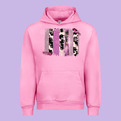 Purple Glitter Cowhide Pattern Brushstrokes Urban Hoodie Designed By Bettercallsaul