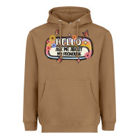 Toasted Coconut ask me about my pronouns Heavyweight Hoodie - MaliasSmallBusiness