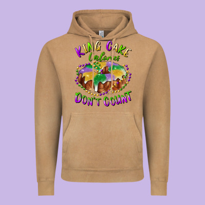 Vintage Hoodie mardi gras king cake calories don't count
