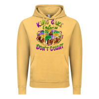 Vintage Mustard mardi gras king cake calories don't count Vintage Hoodie - RanaPortraitStore