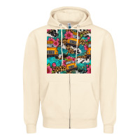 Sandshell western school bus seamless pattern Zipper Hoodie - BundleAndBundleShop