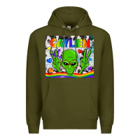 Army Green LGBTQ Gaylien Tumbler Premium Hoodie - BundleAndBundleShop