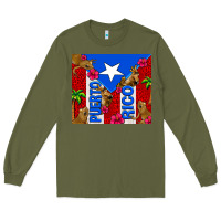 Army Green puerto rico coqui leopard Long Sleeve Tee - AdoDesignShop