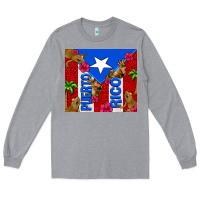 Heather Grey puerto rico coqui leopard Long Sleeve Tee - AdoDesignShop