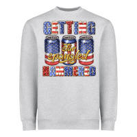 Heather Grey getting star spangled hammared Heavyweight Sweatshirt - texasbilliewilder