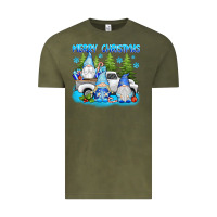 Vintage Olive merry christmas gnomies Vintage Tee - texasbilliewilder