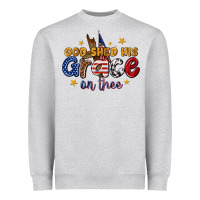 Heather Grey god shed his grace on thee Heavyweight Sweatshirt - texasbilliewilder
