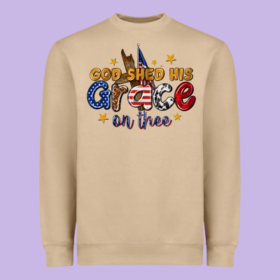 Heavyweight Sweatshirt god shed his grace on thee