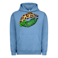 Pigment Pebble Blue St. Patricks Day Leopard Lips Urban Hoodie - Bettercallsaul