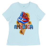 Baby Blue ice cream america Ladies Tee - AdoDesignShop