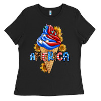 Black ice cream america Ladies Tee - AdoDesignShop