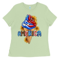 Matcha ice cream america Ladies Tee - AdoDesignShop