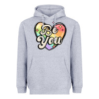 Heather Grey be you Heavyweight Hoodie - MaliasSmallBusiness