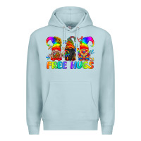 Blue Mist LGBTQ Free Hugs Gnomes Premium Hoodie - BundleAndBundleShop