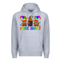 Heather Grey LGBTQ Free Hugs Gnomes Premium Hoodie - BundleAndBundleShop