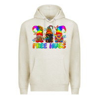 Oatmeal Heather LGBTQ Free Hugs Gnomes Premium Hoodie - BundleAndBundleShop