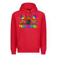 Red LGBTQ Free Hugs Gnomes Premium Hoodie - BundleAndBundleShop