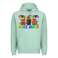 Seafoam LGBTQ Free Hugs Gnomes Premium Hoodie - BundleAndBundleShop