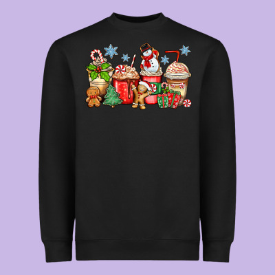 Christmas Coffee Cups Heavyweight Sweatshirt Designed By Zillion Design Studio