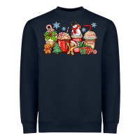Navy christmas coffee cups Heavyweight Sweatshirt - Zillion Design Studio