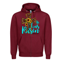 Burgundy he has risen Zipper Hoodie - JahusDesignShop