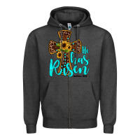 Charcoal Heather he has risen Zipper Hoodie - JahusDesignShop
