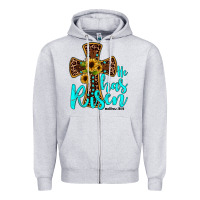 Heather Grey he has risen Zipper Hoodie - JahusDesignShop