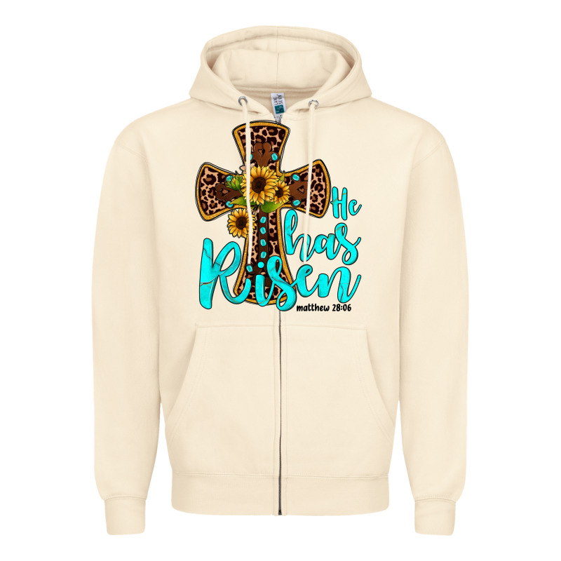 He Has Risen Zipper Hoodie by JahusDesignShop | Teevron