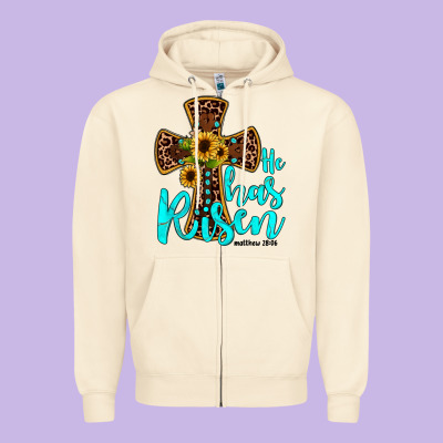 He Has Risen Zipper Hoodie Designed By Jahusdesignshop