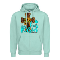 Seafoam he has risen Zipper Hoodie - JahusDesignShop
