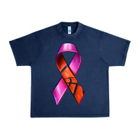 Navy Breast Cancer Ribbon Basketball Urban Heavy Tee - texasbilliewilder