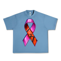 Pebble Blue Breast Cancer Ribbon Basketball Urban Heavy Tee - texasbilliewilder