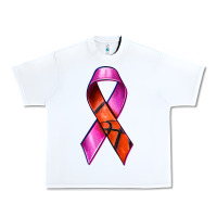 White Breast Cancer Ribbon Basketball Urban Heavy Tee - texasbilliewilder
