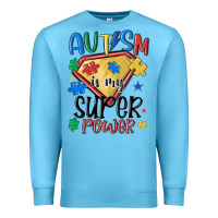 Ocean Blue autism is my super power Premium Sweatshirt - MaliasSmallBusiness