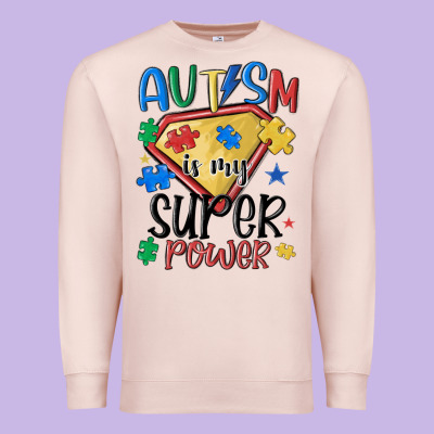 Autism Is My Super Power Premium Sweatshirt Designed By Maliassmallbusiness
